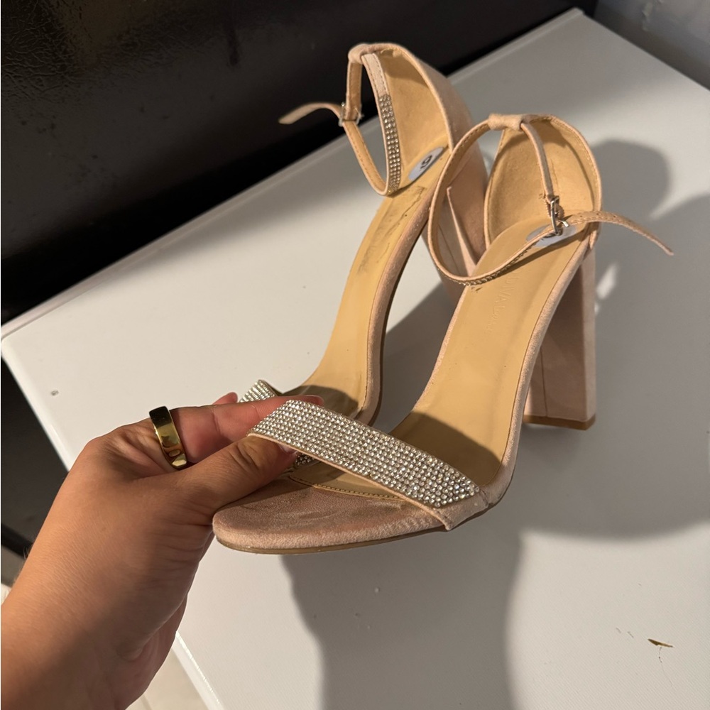 Elegant Nude Rhinestone Heels